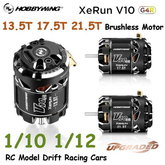 Hobbywing XeRun V10 G4R ROAR Sensored Brushless Motor for 1/10 RC Drift & Racing (13.5T / 17.5T / 21.5T) - RC Car Parts | FUNYAT