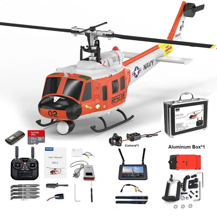 YUXIANG F07H Huey UH-1D RC Helicopter NAVY Rescue Scale GPS Optical Flow Positioning Intelligent Altitude Hold Helicopter With Camera FPV Version - RC Helicopter | FUNYAT