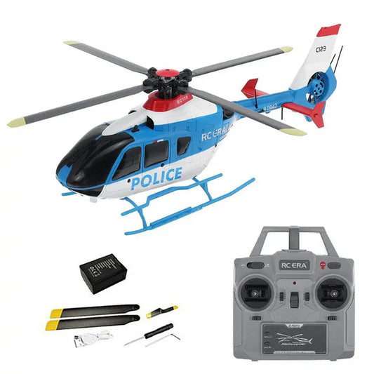 RCERA C123 EC135 RC Helicopter 4CH 6-Axis Gyro Direct drive dual brushless optical flow positioning Air pressure fixed altitude true ducted Helicopter - FUNYAT