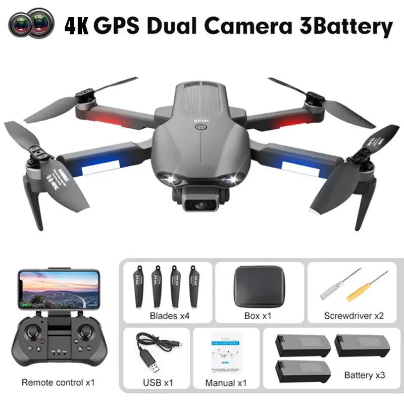 4K Drone 4DRC F9 Dual HD Camera Aerial Photography GPS 5G Wifi FPV Brushless Motor RC Quadcopter Toys FUNYAT