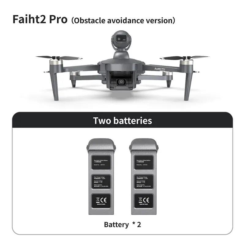 4K Drone Cfly Faith2 PRO 3-Axis Gimbal HD Camera 360° Rotating Radar Obstacle Avoidance Quadcopter FUNYAT