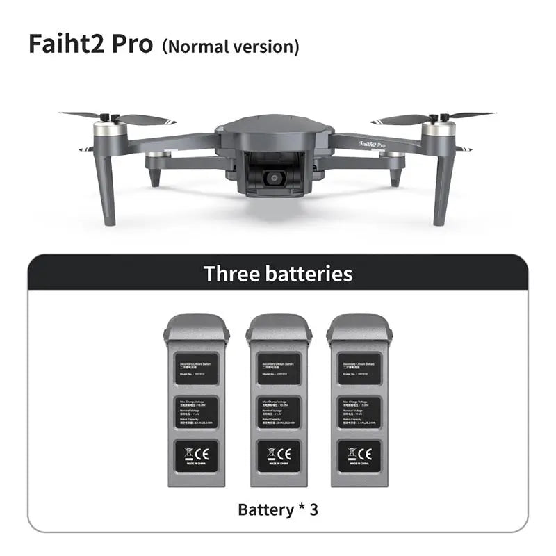 4K Drone Cfly Faith2 PRO 3-Axis Gimbal HD Camera 360° Rotating Radar Obstacle Avoidance Quadcopter FUNYAT