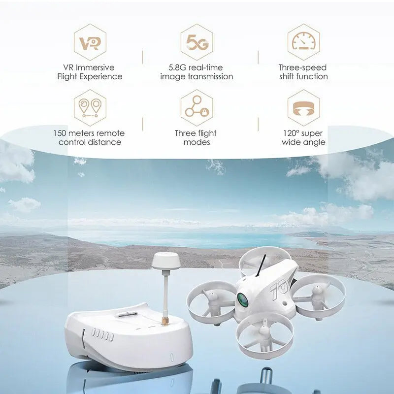 APEX FPV Drone Hollow Cup Indoor and Outdoor Mini FPV Racing Drone Set 5.8G Real-Time Image Transmission Super-Wide with Camera FPV Goggles FUNYAT