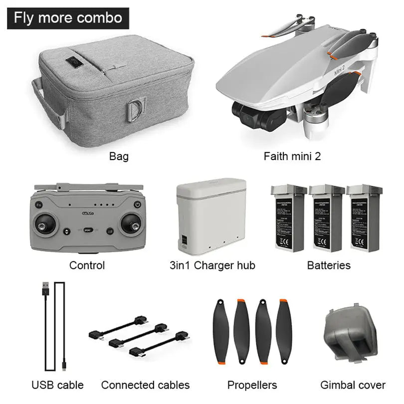 CFLY Faith Mini2 Upgraded version 4K Drone 5KM FPV Profesional 3-Axis Gimbal 240g Foldable Brushless Quadcopter FUNYAT