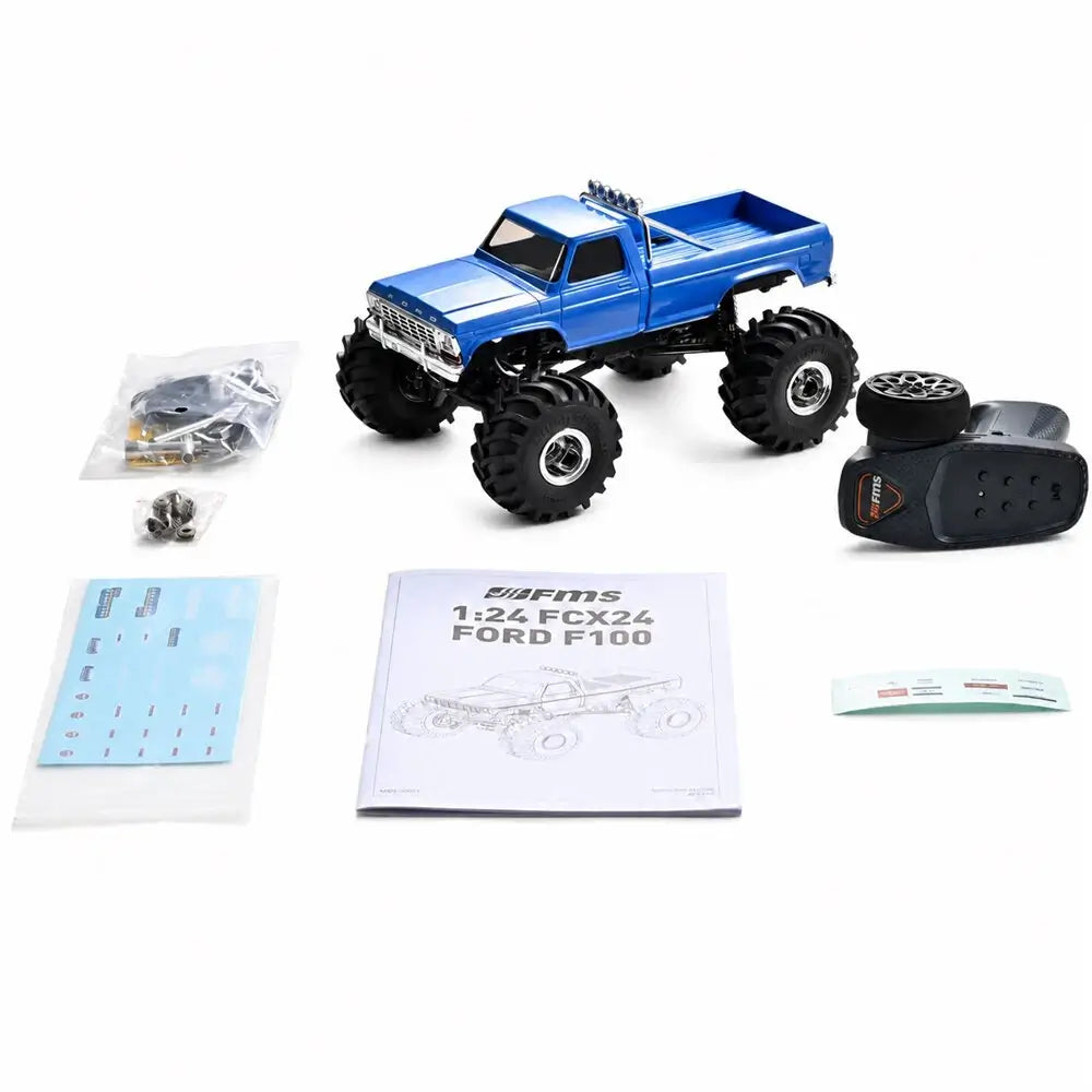 FMS FCX24 Ford F-100 1/24 Scale 4WD RC Crawler — Officially Licensed, 2-Speed, LED Lights, Portal Axles, RTR