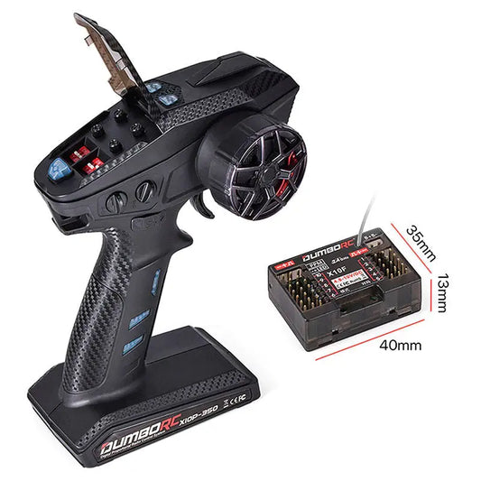 DumboRC X10P-350 10CH 2.4GHZ 4.8-12V RC Transmitter with X10F Receiver for Remote Control Car Boat Tank Toy Accessories FUNYAT
