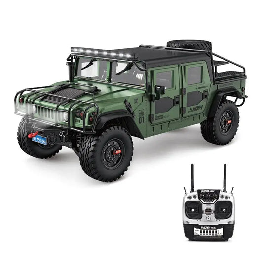 HG P415A 4WD U.S.4X4 Hummer H1 Military Truck 1/10 RC Car Metal Simulation Pickup Upgraded Sound/Light effect Toys FUNYAT