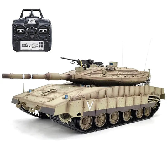 Heng Long Tank 3858 Merkava MK IV 1/16 Israel Main Battle Tank IDF TK7.0 Turret 360° Rotating Upgrade Metal Version RC Tank Toys Gift FUNYAT