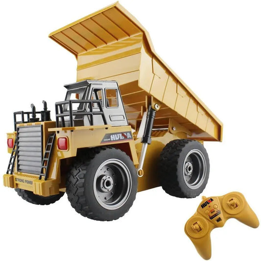 Huina 1540 1/18 Scale 2.4G 6CH Alloy Dump Truck RC Excavator Construction Car Toy - rc construction truck,rc car | FUNYAT