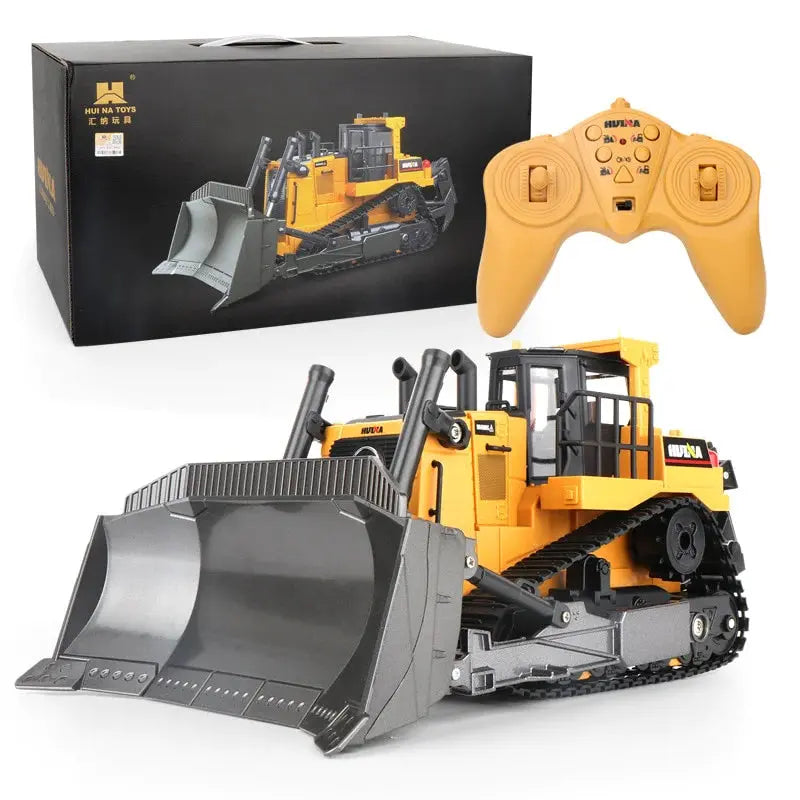 Huina 1569 Alloy Bulldozer Excavator 9CH 2.4G RC Engineering Car Toys - rc construction truck,rc car | FUNYAT