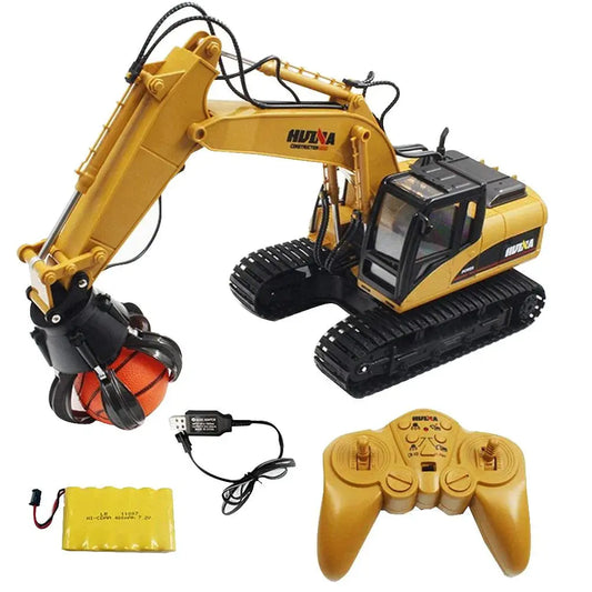 Huina 1571 Alloy Excavator Ball Grabber Engineering Car 1:14 16CH 680° Rotation RC Toys - rc construction truck,rc car | FUNYAT