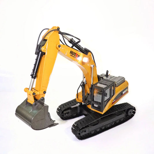 Huina 1580 1/14 Scale 2.4GHz 23CH Full Alloy Hydraulic Excavator RC Construction Car Toy 3Battery - rc construction truck,rc car | FUNYAT