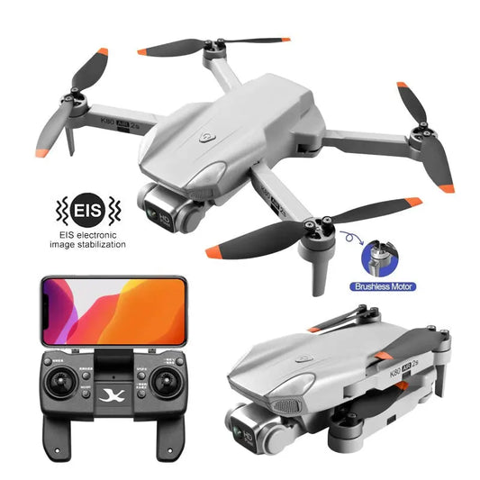 K80Air 2S RC Drone GPS Profesional EIS HD Dual Camera Brushless Motor Foldable Quadcopter Grey - drone | FUNYAT