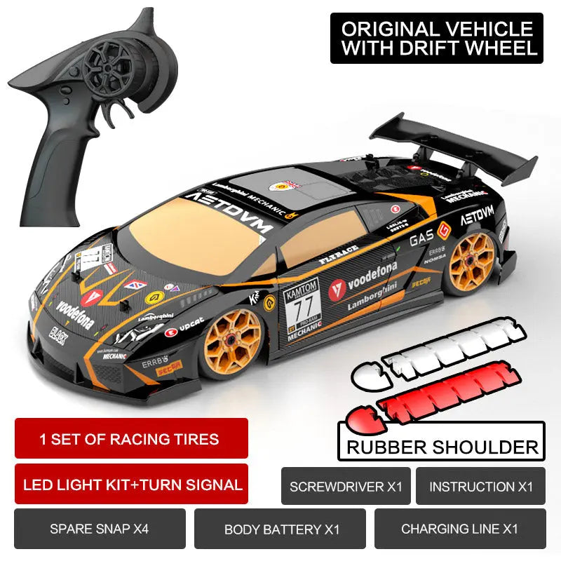 KAMTOM KM18193 RC Drift Car 1:18 4WD Full-Scale Professional Drift Model Car High Speed Racing Car With Light FUNYAT
