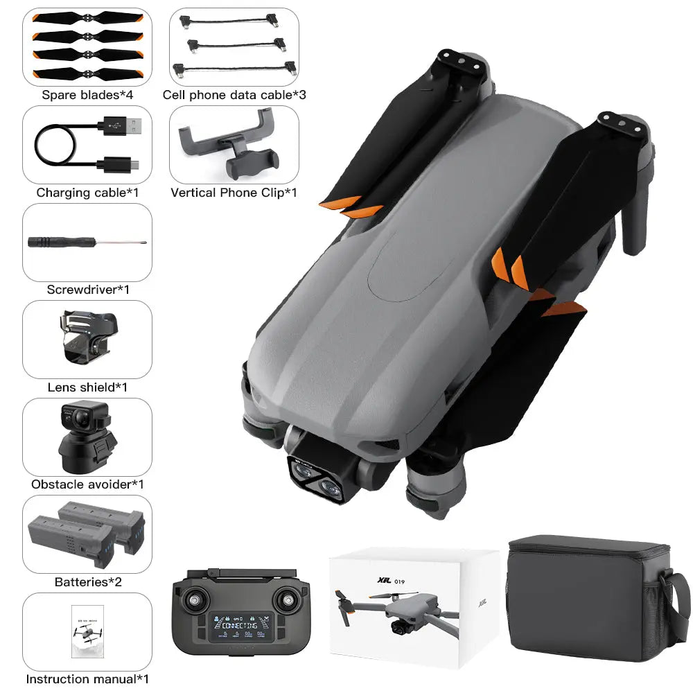 LYZRC XiL019 GPS Drone with 4K HD Camera Obstacle Avoidance LCD Screen Controller Foldable Quadcopter - FUNYAT