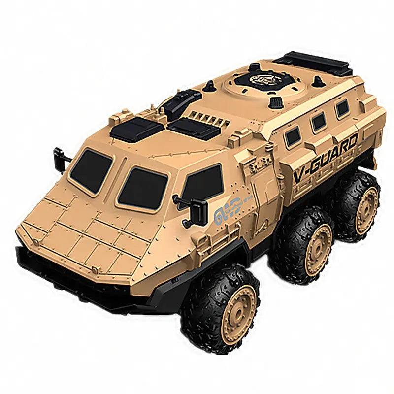 Military Truck Armored Vehicle RC Car 1/16 6WD Army Armored All Terrain Off-Road Truck FUNYAT