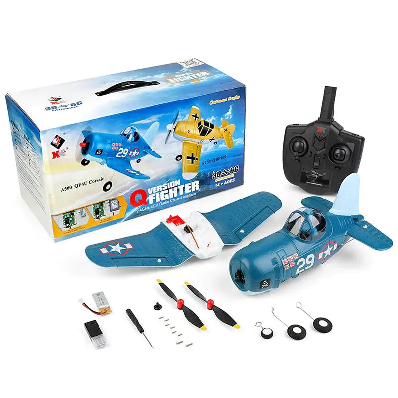 RC Airplane WLtoys XK A500 Q-F4U 2.4G 6CH 3D 6G System Brushed Motor RC plane Toys Gifts FUNYAT