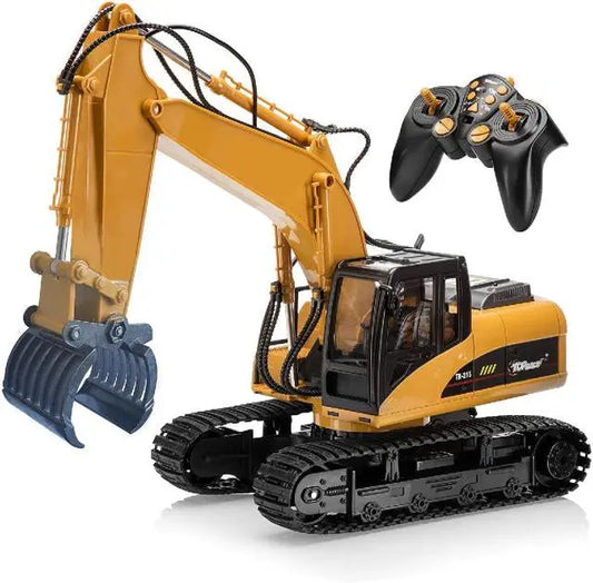 Huina 1570 RC Alloy Excavator Grabbing Machine 1:14 16CH Engineering Car Toy - rc construction truck,rc car | FUNYAT