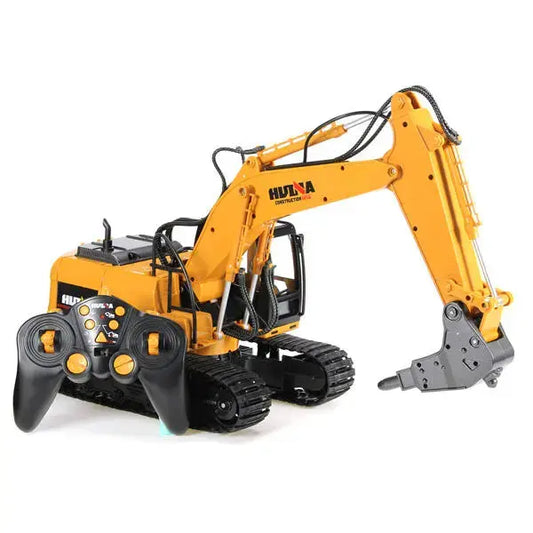 Huina 1560 1/12 Scale 2.4G 16CH Alloy RC Excavator Gravel Construction Car Toy - rc construction truck,rc car | FUNYAT