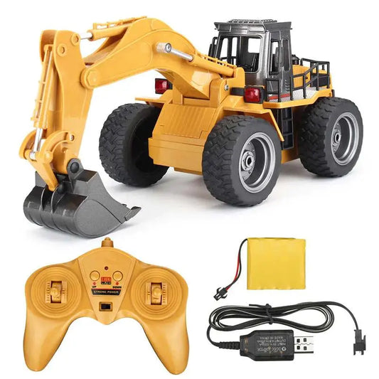 Huina 1530 1/18 Scale 6CH Alloy Wheel Excavator RC Engineering Construction Car Toy - rc construction truck,rc car | FUNYAT