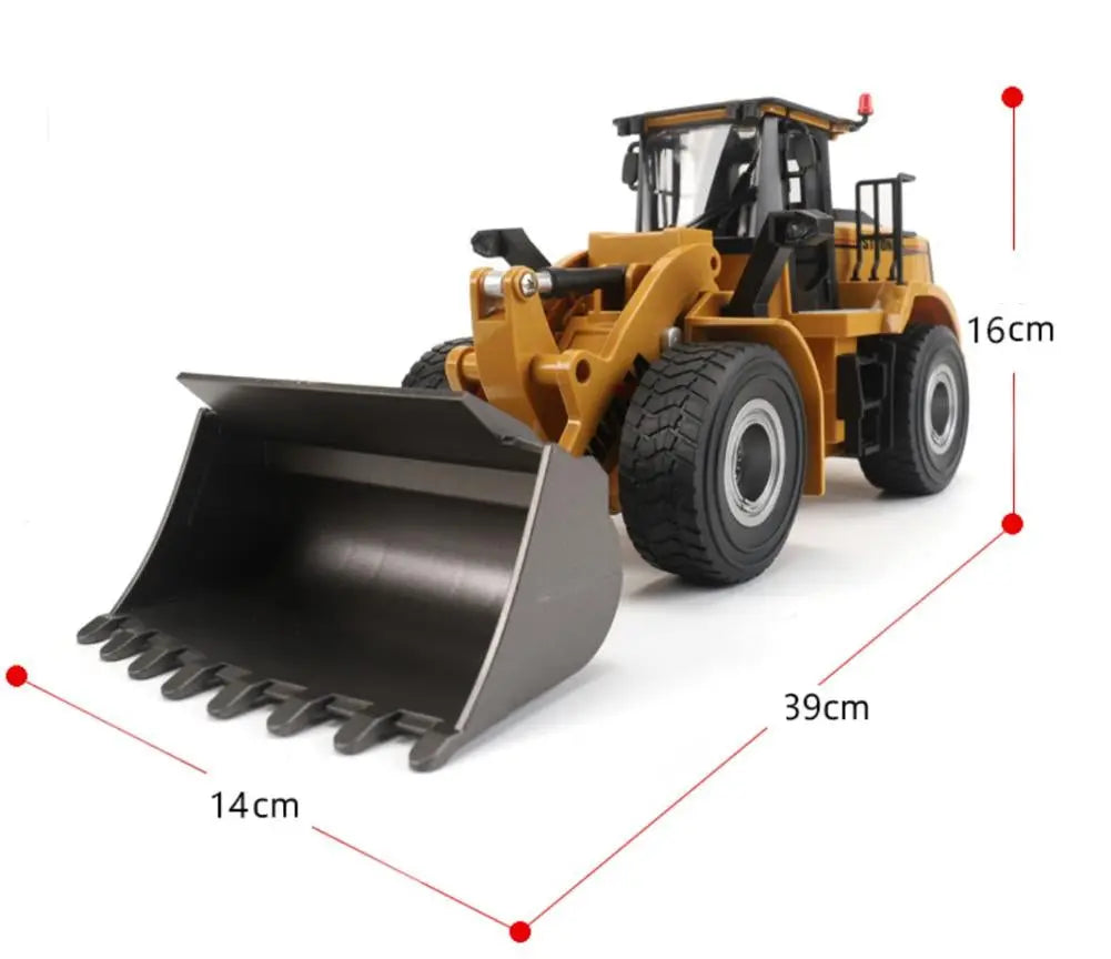 Huina 1567 RC Alloy Excavator bulldozer 6CH 1:24 2.4GHz Engineering Toy Car - rc construction truck,rc car | FUNYAT