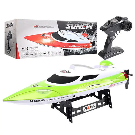 HJ806 2.4G 4CH 180° Flip Waterproof 35km/h High Speed RC Racing Speedboat RTR Green - rc boat | FUNYAT