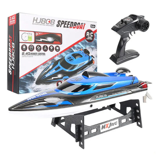 HJ808 2.4G Dual Motor High Speed Strong Power System Outdoor RC Racing Speedboat RTR Blue - rc boat | FUNYAT