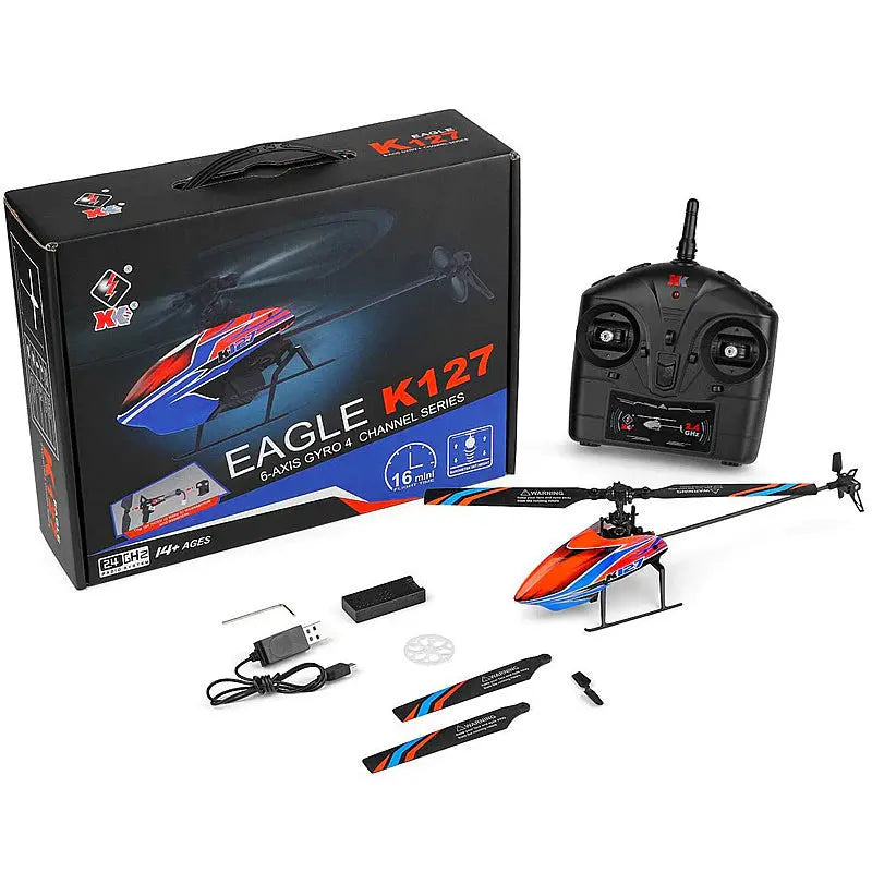 WLtoys K127 2.4G 4CH RC Helicopter 6-Axis Gyroscope Single Blade Propeller Kids Toy RTF - RC Helicopter | FUNYAT