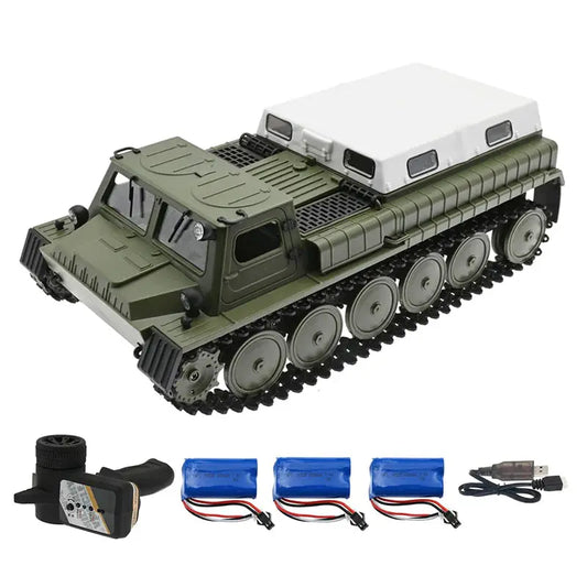 RC Tank Crawler Tracked RC Car WPL E-1 Toy 1/16 2.4G 4WD Tank Battle Toy FUNYAT