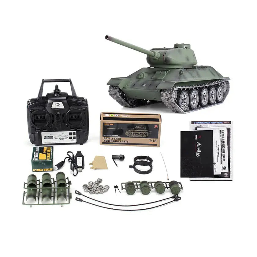 RC Tank Heng Long 3909 T34 1/16 Spin Turret Upgrade Metal RC Tank toys FUNYAT