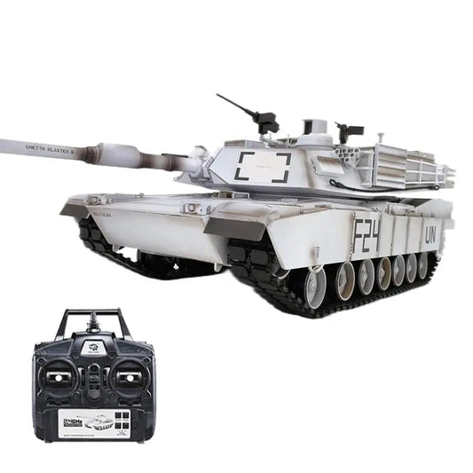 RC Tank Heng Long US Abrams M1A2 Custom Made UN White 3918-1 2.4G 1/16 RC Tank Toys FUNYAT