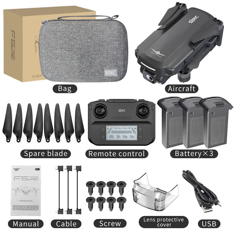 SJRC F5S Pro+ 4K RC Drone Profesional 2-Axis Gimbal GPS 5G WiFi Brushless Foldable 3KM FPV RC Quadcopter FUNYAT