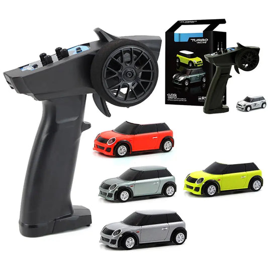 Mini RC Car Turbo Racing 176 Full Proportional RC Micro Race RTR Kit 2.4G 3CH With LED Lights Family Games Toy Gift - rc car,rc truck | FUNYAT