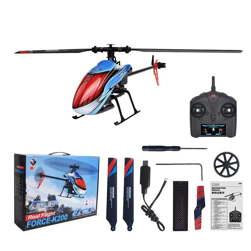 WLtoys XK K200 RC Helicopter 2.4G 6-Aixs Gyroscope 4CH Altitude Hold Optical Flow Helicopter Toys New FUNYAT