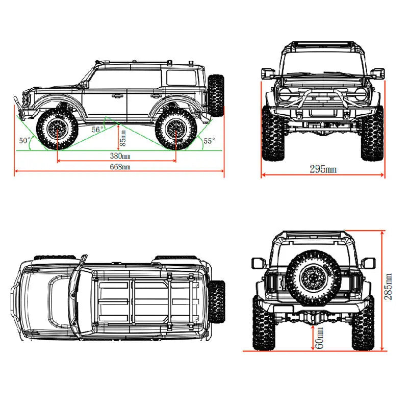YIKONG YK4083 1/8 RC Car 4WD Off-road Rock Crawler with High/low Differential Lock Original LED Lights FUNYAT