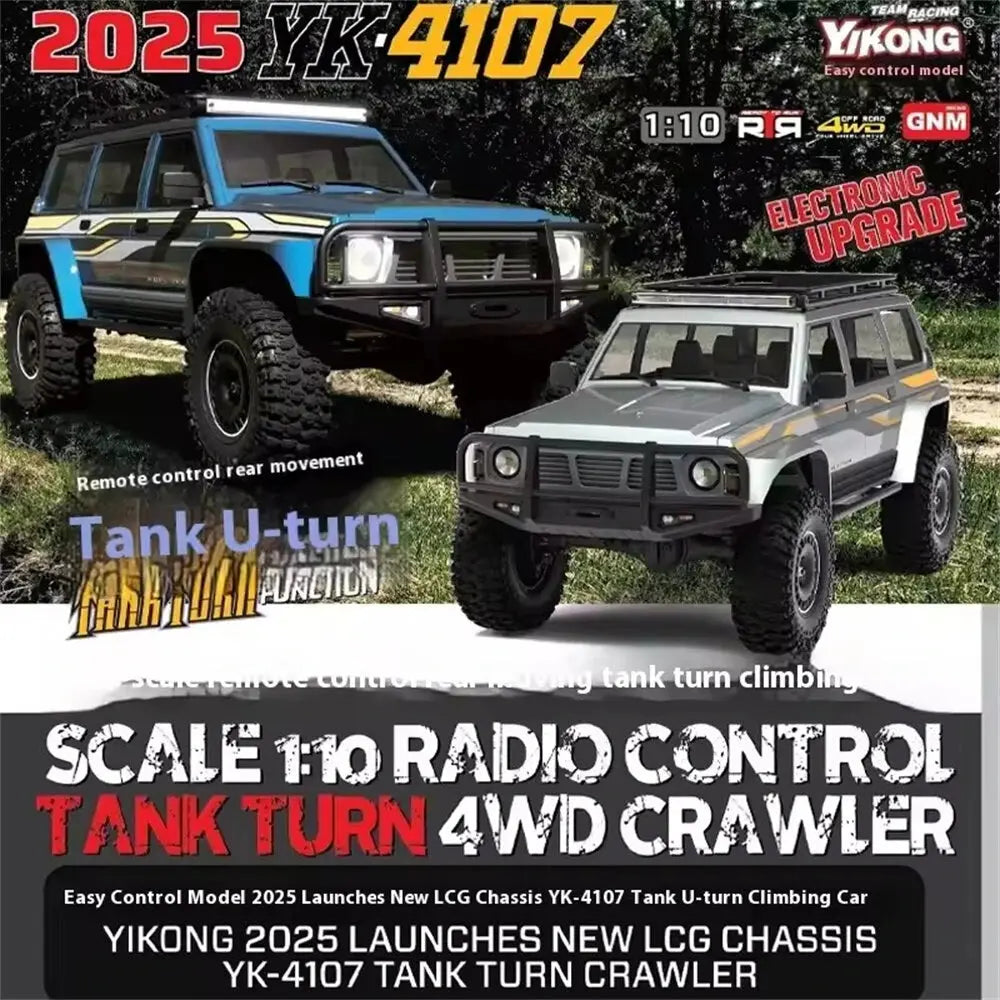 YIKONG YK4107 PRO Brushless 1/10 4WD RC Car Rock Crawler Two Speed Differential Lock LCG Chassis Tank Turn LED Lights Off-Road Climbing Truck - rc car,rc truck | FUNYAT