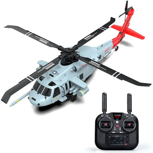 YXZNRC F09-H Naval Eagle 6CH 6-Axis Gyro RC Helicopter GPS Optical Flow Positioning 5.8G FPV Camera Dual Brushless Combat Helicopter - FUNYAT