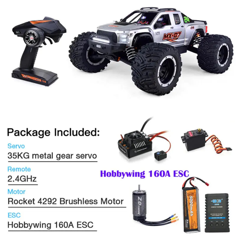 ZD Racing 1/7 MX-07 MX 07 4WD RC Car 8S Brushless Monster Truck Buggy Off-Road High-speed 80km/h RC Racing FUNYAT