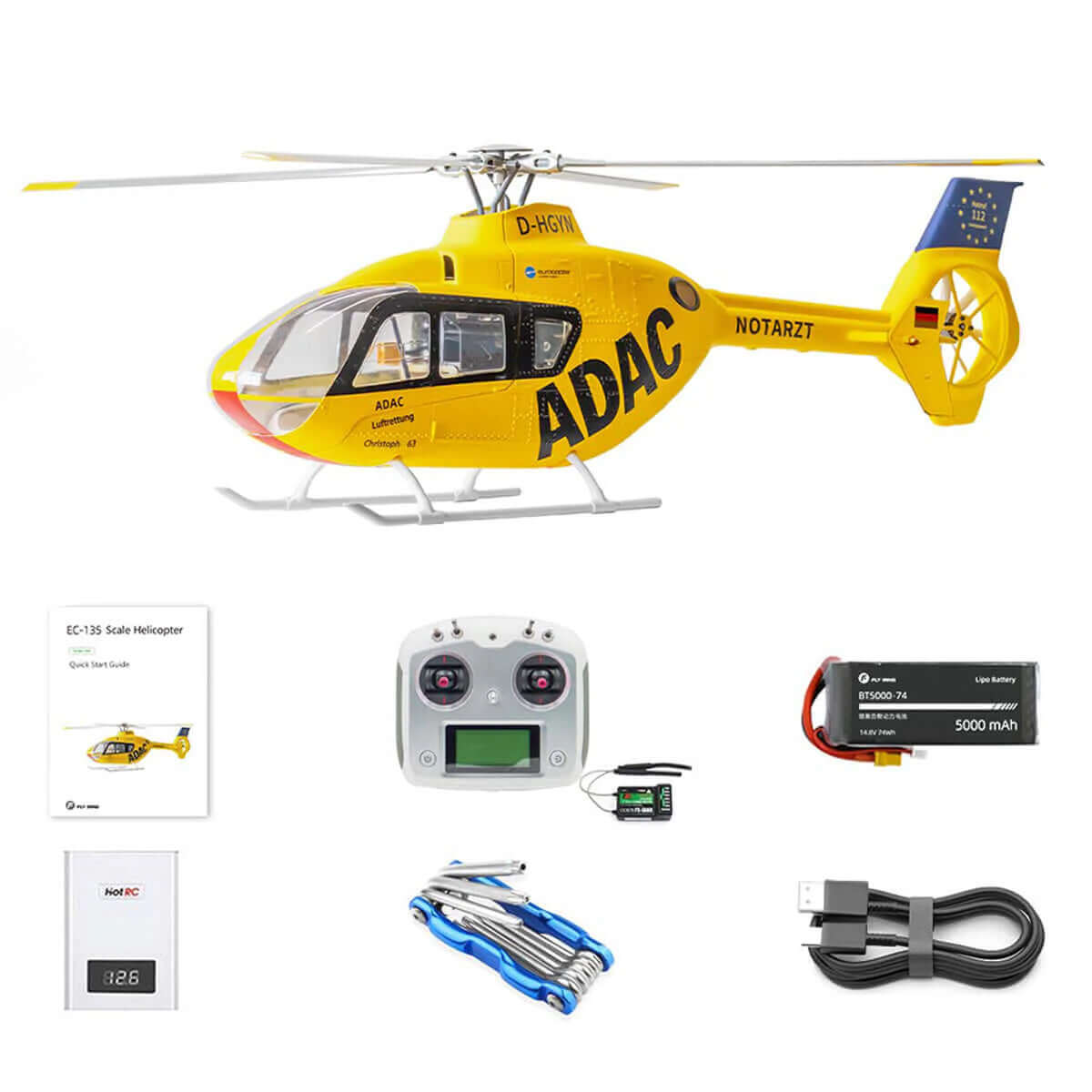 FLYWING EC135 470 Scale 6CH 4-Blade GPS H1 Flight Controller Brushless RC Helicopter PNP/RTF RTF Version 1 Battery - RC Helicopter | FUNYAT