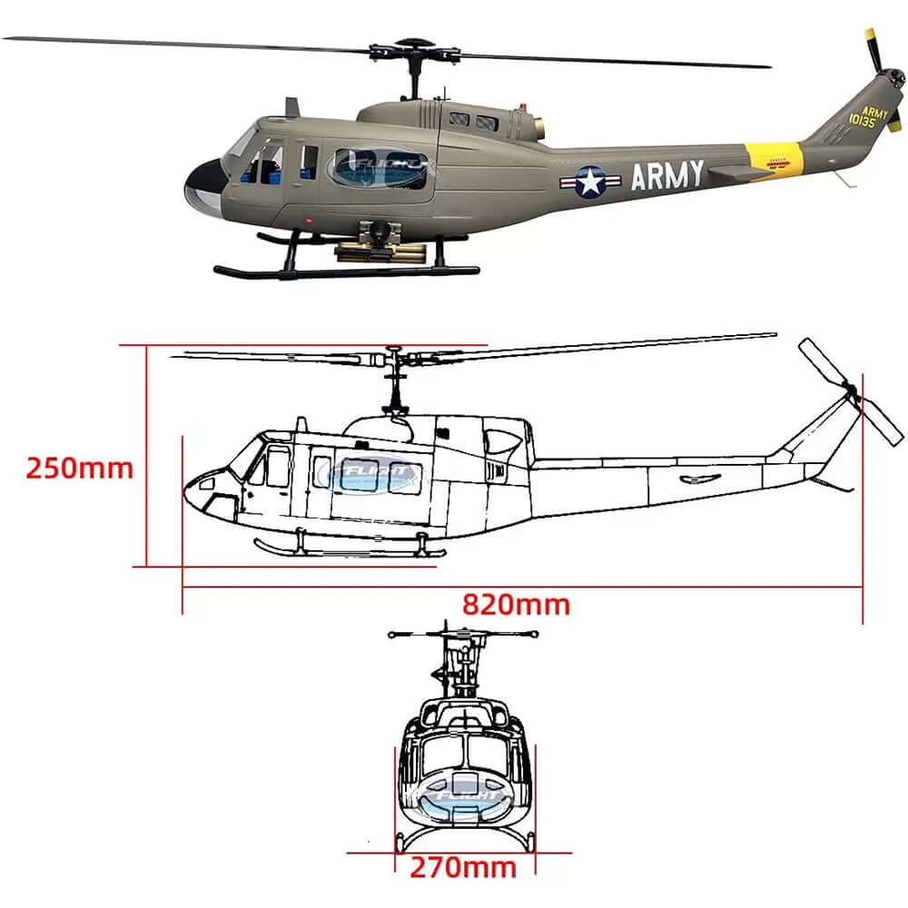 Authentic Military UH-1D Helicopter Scale Replica