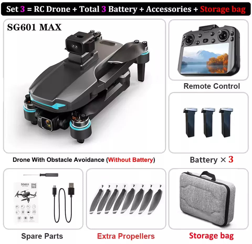ZLL Beast SG601 MAX GPS drone with battery, charger, and remote