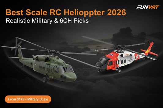 Best scale RC helicopter 2026 — UH-60 Black Hawk military 6CH brushless GPS picks FUNYAT