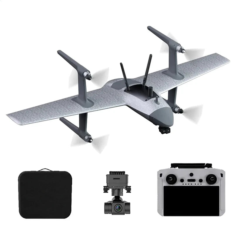 HEQUVA Swan Voyager K8-V2 VTOL Fixed Wing Drone 60 Min Flight Time 4K FPV RC Airplane RTF - Professional Drone | FUNYAT