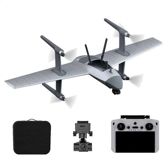 HEQUVA Swan Voyager K8-V2 VTOL Fixed Wing Drone 60 Min Flight Time 4K FPV RC Airplane RTF - Professional Drone | FUNYAT