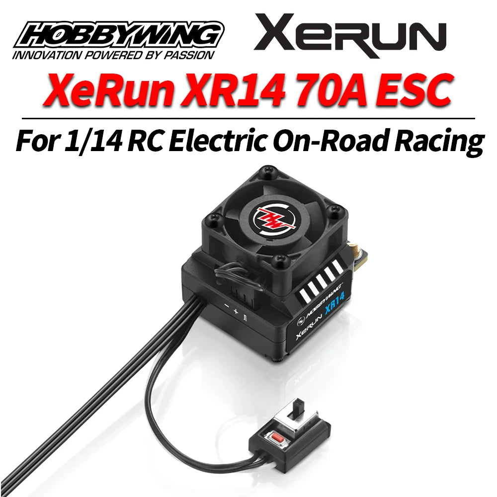 Hobbywing XeRun XR14 70A Sensored Brushless ESC for 1/12 & 1/14 RC On-Road Off-Road Racing - RC Car Parts | FUNYAT