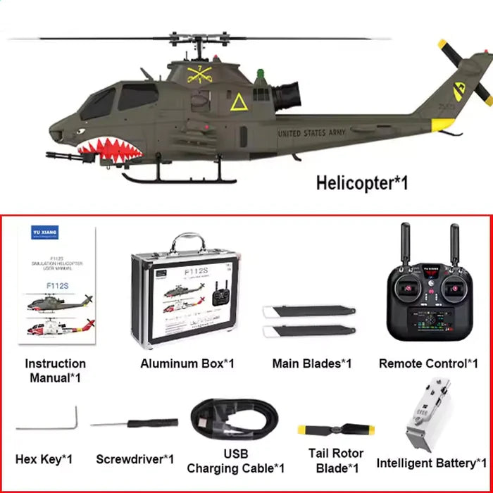 YUXIANG F112S AH-1 Cobra 310g takeoff weight compact military scale
