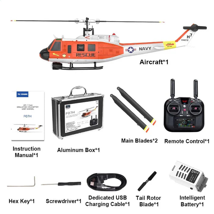 YUXIANG F07H UH-1D Huey RC Helicopter GPS Optical Flow Altitude