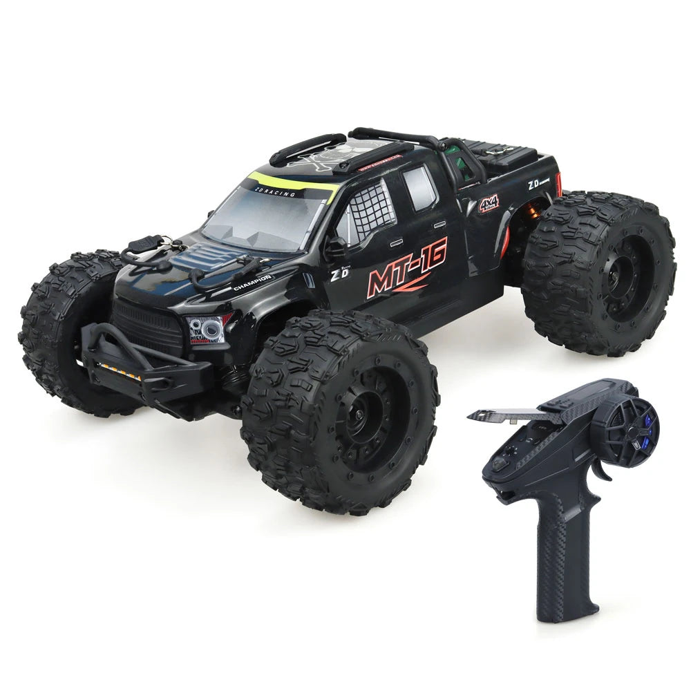 ZD Racing MT16 RTR 4WD RC Car 1/16 2.4G 80km/h Brushless 3S Desert Monster Off-Road Truck Alloy Chassis LED Light Full Proportional Oil Filled Shocks