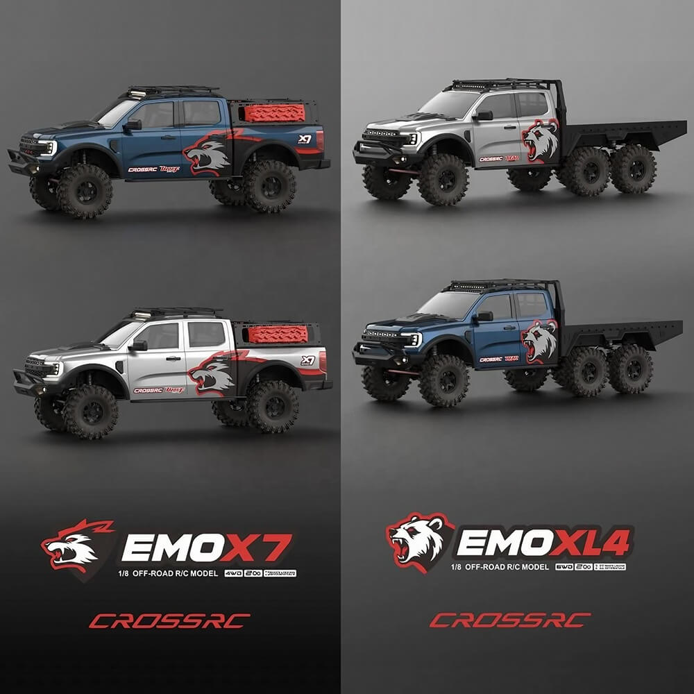 CROSSRC EMO X7 1/8 RC Rock Crawler Tackling Rocky Off-Road Trail Obstacle
