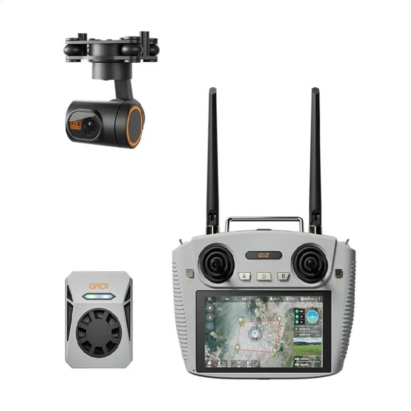 Skydroid G12 Remote Control Dual Band 5.5inch 1080P High-Definition Display 20KM Digital Image Transmission G12 + GR01 RX + C10 PRO Camera - Drone Controller | FUNYAT